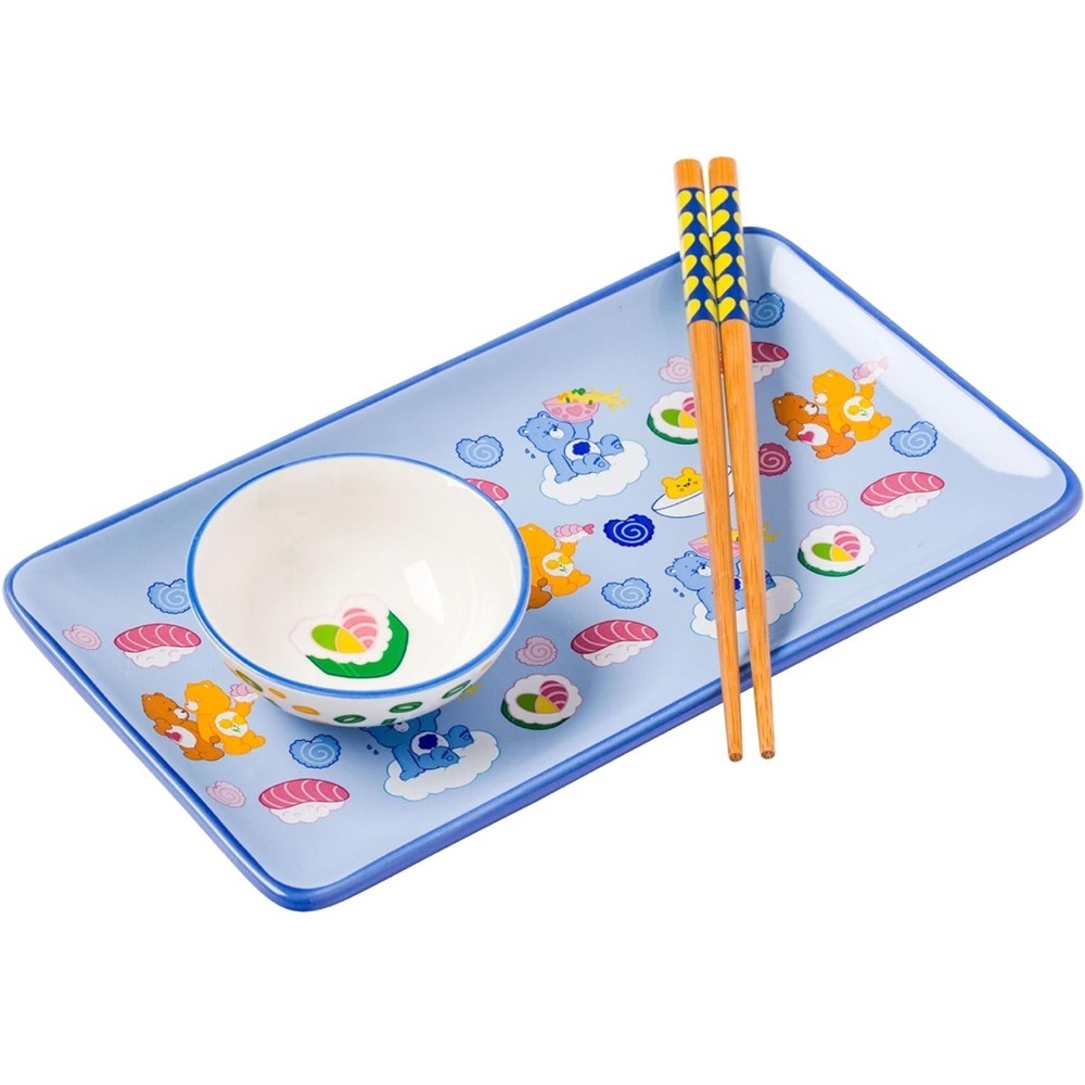 Care Bears Ceramic Sushi Plate Set with Rainbow Design